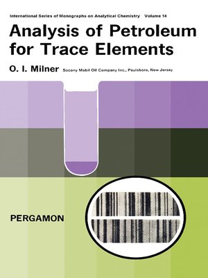 cover image of Analysis of Petroleum for Trace Elements